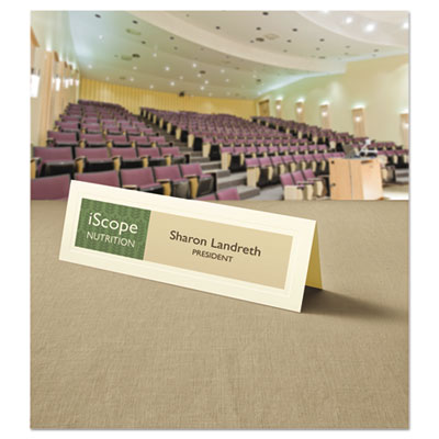 Avery Large Embossed Tent Card, Ivory, 3.5 x 11, 1 Card/Sheet, 50 Sheets/Pack (AVE5915)