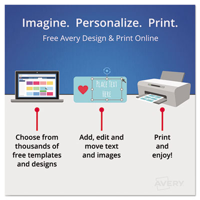 Avery Large Embossed Tent Card, Ivory, 3.5 x 11, 1 Card/Sheet, 50 Sheets/Pack (AVE5915)
