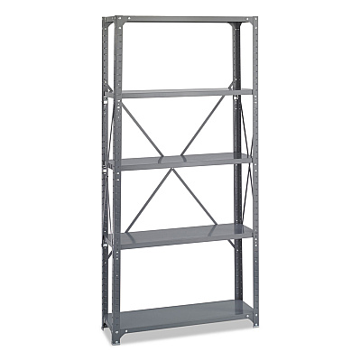 Safco Commercial Steel Shelving Unit, Five-Shelf, 36w x 12d x 75h, Dark Gray (SAF6265)