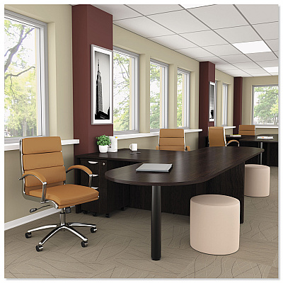Alera Valencia Series D-Top Desk, 71" x 35.5" x 29.63", Espresso (ALEVA277236ES)
