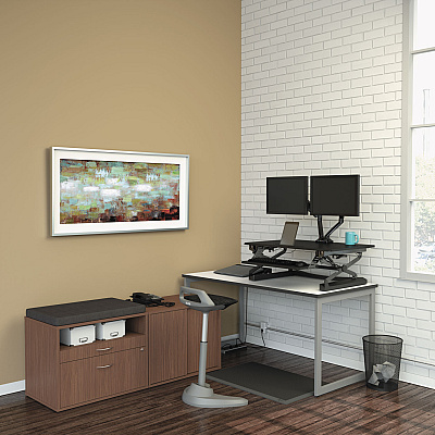 Alera Reversible Laminate Table Top, Rectangular, 59.38w x 29.5d, White/Gray (ALETT6030WG)