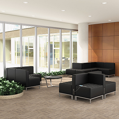 Alera QUB Series Armless L Sectional, 26.38w x 26.38d x 30.5h, Black (ALEQB8116)