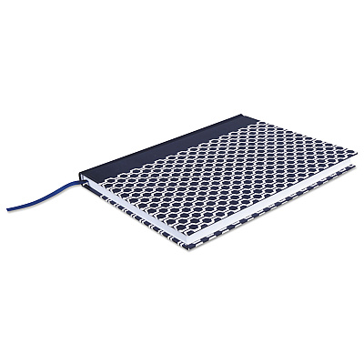 Universal Casebound Hardcover Notebook, 1-Subject, Wide/Legal Rule, Dark Blue/White Cover, (150) 10.25 x 7.63 Sheets (UNV66351)