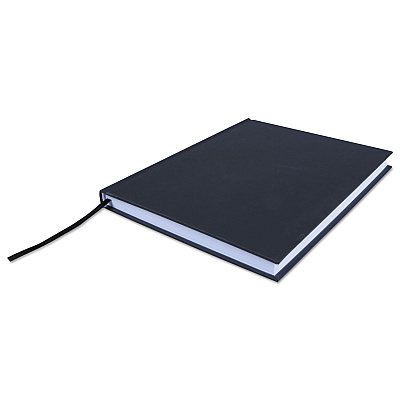 Universal Casebound Hardcover Notebook, 1-Subject, Wide/Legal Rule, Black Cover, (150) 10.25 x 7.63 Sheets (UNV66353)