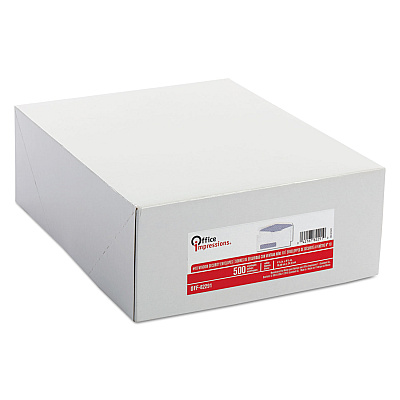 Office Impressions #10 Trade Size Security Tint Envelope, Commercial Flap, Gummed Closure, 4.13 x 9.5, White, 500/Box (OFF82291)