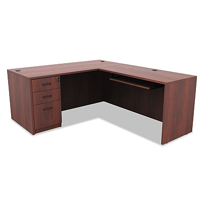 Alera Valencia Series Full Pedestal File, Left/Right, 3-Drawers: Box/Box/File, Legal/Letter, Cherry, 15.63" x 20.5" x 28.5" (ALEVA532822MC)
