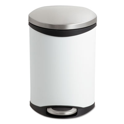 Safco Step-On Medical Receptacle, 3 gal, Steel, White (SAF9901WH)