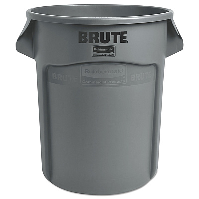 Rubbermaid Commercial Vented Round Brute Container, 20 gal, Plastic, Gray (RCP262000GRA)