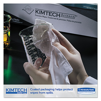 Kimtech Precision Wipers, POP-UP Box, 1-Ply, 11.8 x 11.8, Unscented, White, 196/Box, 15 Boxes/Carton (KCC75512)