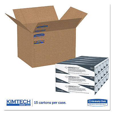 Kimtech Precision Wipers, POP-UP Box, 1-Ply, 11.8 x 11.8, Unscented, White, 196/Box, 15 Boxes/Carton (KCC75512)