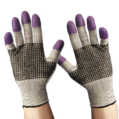 KleenGuard G60 PURPLE NITRILE Cut Resistant Glove, 220mm Length, Small/Size 7, Blue/White, Pair (KCC97430)