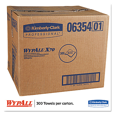WypAll X70 Wipers, 1-Ply, 12.5 x 23.2, Red, 300/Carton (KCC06354)