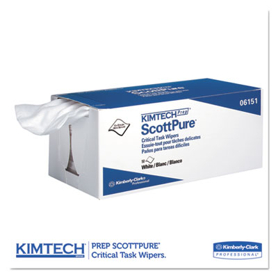 Kimtech SCOTTPURE Critical Task Wipers, 12 x 23, White, 50/Box, 8 Boxes/Carton (KCC06151)