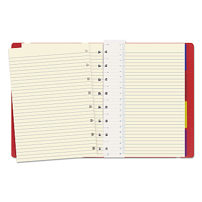 Filofax Notebook, 1-Subject, Medium/College Rule, Red Cover, (112) 8.25 x 5.81 Sheets (REDB115008U)