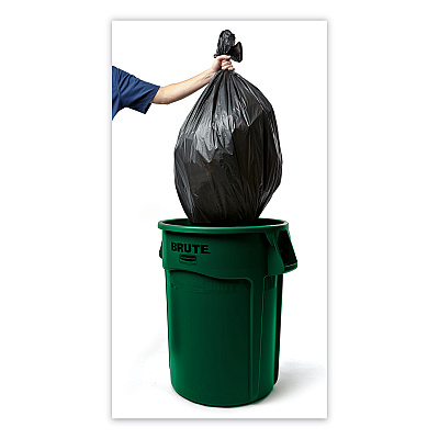 Rubbermaid Commercial Vented Round Brute Container, 32 gal, Plastic, Dark Green (RCP2632DGR)