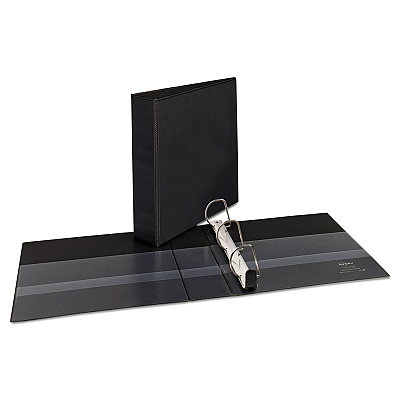 Avery Heavy-Duty Non Stick View Binder with DuraHinge and Slant Rings, 3 Rings, 2" Capacity, 11 x 8.5, Black, (5500) (AVE05500)