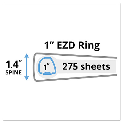 Avery Heavy-Duty Non-View Binder with DuraHinge and One Touch EZD Rings, 3 Rings, 1" Capacity, 11 x 8.5, Red (AVE79589)