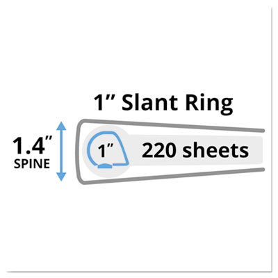 Avery Heavy-Duty Non Stick View Binder with DuraHinge and Slant Rings, 3 Rings, 1" Capacity, 11 x 8.5, Black, (5300) (AVE05300)
