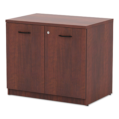 Alera Valencia Series Storage Cabinet, 34.13w x 22.78d x 29h, Medium Cherry (ALEVA613622MC)