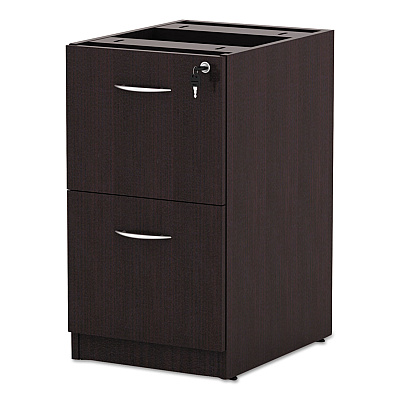 Alera Valencia Series Full Pedestal File, Left or Right, 2 Legal/Letter-Size File Drawers, Espresso, 15.63" x 20.5" x 28.5" (ALEVA542822ES)