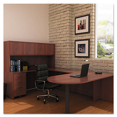 Alera Valencia Series Mobile Pedestal File, Left/Right, 3-Drawer: Box/Box/File, Legal/Letter, Cherry, 15.88" x 20.5" x 28.38" (ALEVA572816MC)