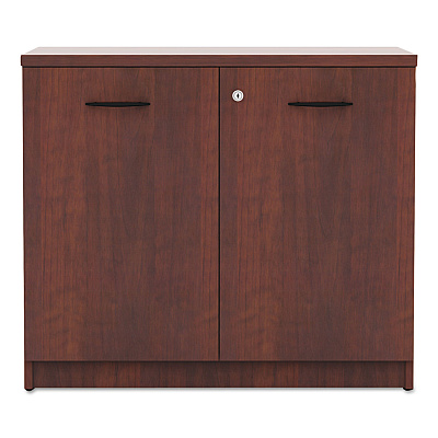 Alera Valencia Series Storage Cabinet, 34.13w x 22.78d x 29h, Medium Cherry (ALEVA613622MC)