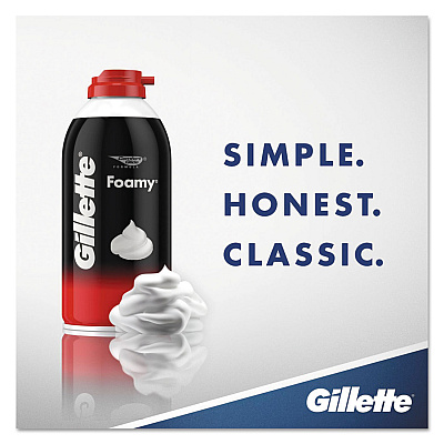 Gillette Foamy Shave Cream, Original Scent, 2 oz Aerosol Spray Can, 48/Carton (PGC14501)