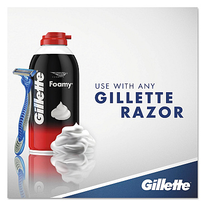 Gillette Foamy Shave Cream, Original Scent, 2 oz Aerosol Spray Can, 48/Carton (PGC14501)