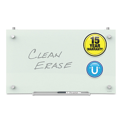 Quartet Infinity Magnetic Glass Dry Erase Cubicle Board, 30 x 18, White Surface (QRTPDEC1830)