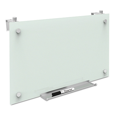 Quartet Infinity Magnetic Glass Dry Erase Cubicle Board, 30 x 18, White Surface (QRTPDEC1830)