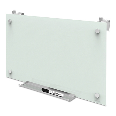 Quartet Infinity Magnetic Glass Dry Erase Cubicle Board, 30 x 18, White Surface (QRTPDEC1830)