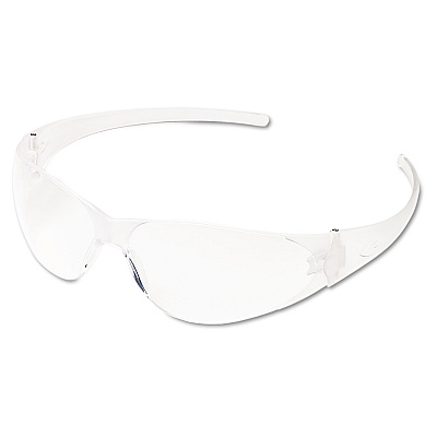 MCR Safety Checkmate Wraparound Safety Glasses, CLR Polycarbonate Frame, Coated Clear Lens (CRWCK110)