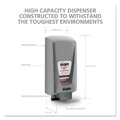 GOJO PRO 5000 Hand Soap Dispenser, 5,000 mL, 9.31 x 7.6 x 21.2, Gray (GOJ750001)