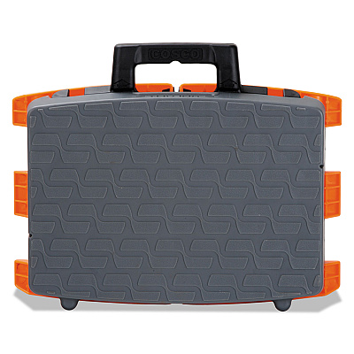 COSCO Folding Step Stool, 1-Step, 300 lb Capacity, 8.5" Working Height, Orange/Gray (CSC11903BGO1E)
