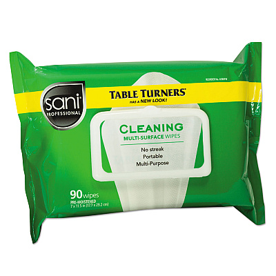 Sani Professional Multi-Surface Cleaning Wipes, 1-Ply, 11.5 x 7, Fresh Scent, White, 90 Wipes/Pack, 12 Packs/Carton (NICA580FW)