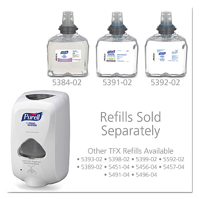 PURELL TFX Touch Free Dispenser, 1,200 mL, 6.5 x 4.5 x 10.58, Dove Gray (GOJ272012)