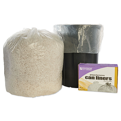 AbilityOne 8105015574973, SKILCRAFT High Density Coreless Roll Can Liners, 45 gal, 16 mic, 40" x 48", Natural, Perforated Roll, 250/Box