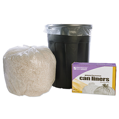 AbilityOne 8105015574972, SKILCRAFT High Density Coreless Roll Can Liners, 30 gal, 10 mic, 30" x 37", Natural, Perforated Roll, 500/Box
