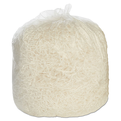 AbilityOne 8105015171353, SKILCRAFT Low-Density Trash Can Liners, 33 gal, 0.8 mil, 33" x 39", Clear, Flat Pack, 250/Box