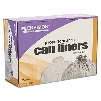 AbilityOne 8105015171365, SKILCRAFT Trash Can Liner - High-Density, 16 gal, 8 mic, 24" x 33", Natural, 1,000/Carton