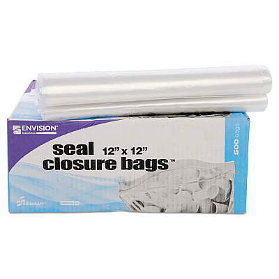Stout by Envision Seal Closure Bags, 2 mil, 12" x 12", Clear, 500/Carton (STOZF008C)