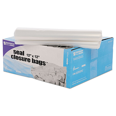 Stout by Envision Seal Closure Bags, 2 mil, 12" x 12", Clear, 500/Carton (STOZF008C)
