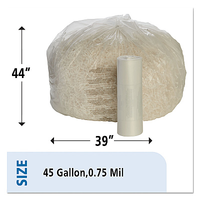 AbilityOne 8105015574974, SKILCRAFT Heavy-Duty Shredder Bags, 45 gal Capacity, 50/BX