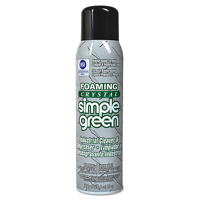 Simple Green Foaming Crystal Industrial Cleaner and Degreaser, 20 oz Aerosol Spray, 12/Carton (SMP19010)