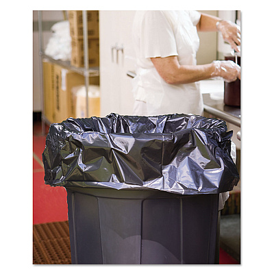 AbilityOne 8105015346819, SKILCRAFT Insect Repellent Trash Bags, 45 gal, 2 mil, 40" x 45", Black, Flat Pack, 65/Box