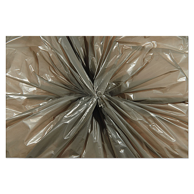 AbilityOne 8105015171364, SKILCRAFT Trash Can Liner - Linear Low-Density, 60 gal, 1 mil, 38" x 58", Gray, Perforated Roll, 100/Box