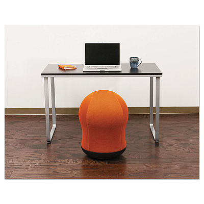 Safco Zenergy Swivel Ball Chair, Backless, Supports Up to 250 lb, Orange Seat, Black Base (SAF4760OR)
