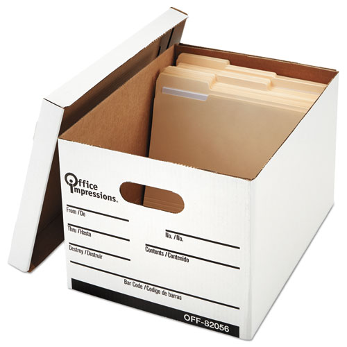 Office Impressions Medium-Duty Economy Storage Files, Letter/Legal Files, 14" Wide , White, 12/Carton (82056)