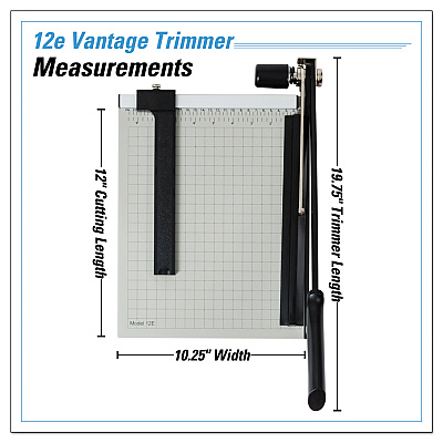 Dahle Vantage Guillotine Paper Trimmer/Cutter, 15 Sheets, 12" Cut Length, Metal Base, 10 x 12.75 (DAH12E)