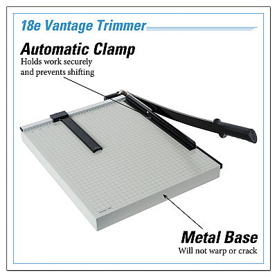 Dahle Vantage Guillotine Paper Trimmer/Cutter, 15 Sheets, 18" Cut Length, Metal Base, 15.5 x 18.75 (DAH18E)